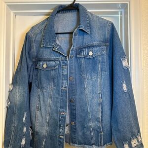 Sidefeel oversized distressed denim jacket